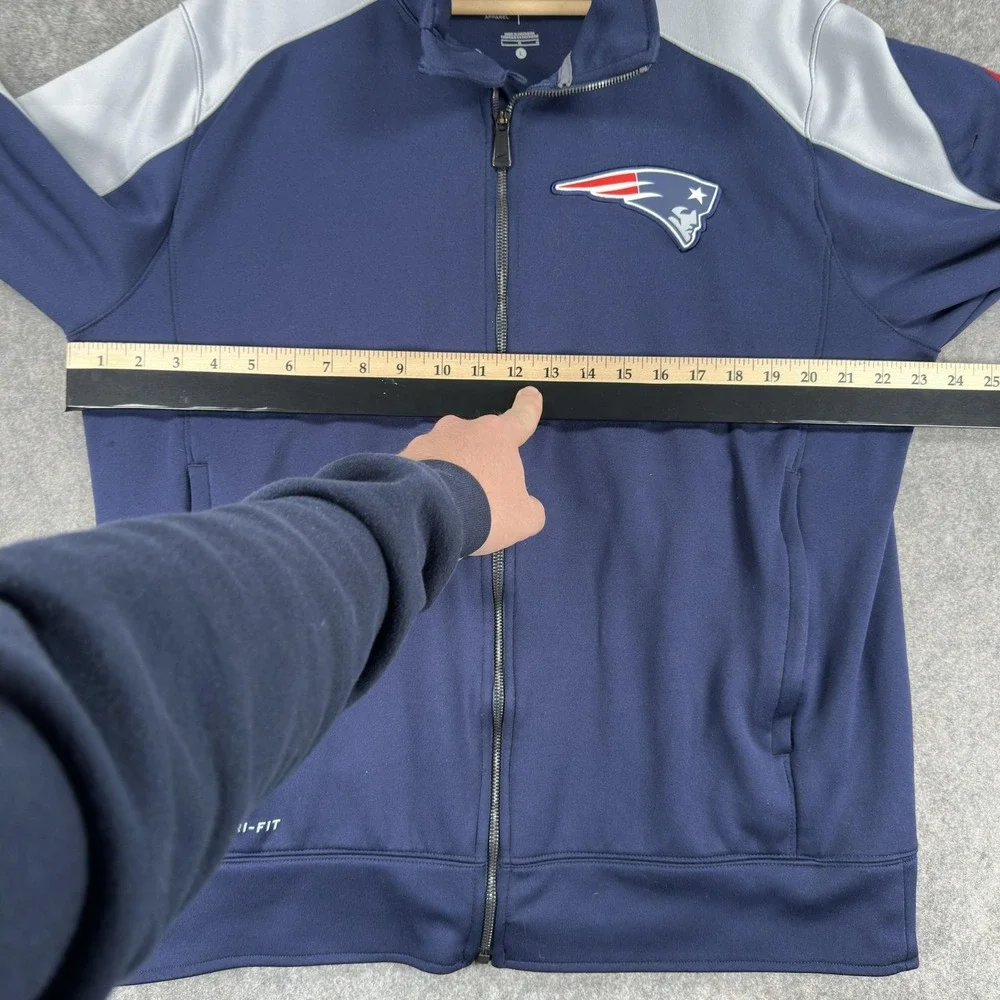 New England Patriots Jacket Mens‎ Large Blue NFL Football Dri-FIT Full Zip Nike